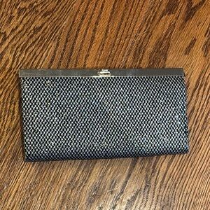 bebe Black and Silver Mesh Wallet